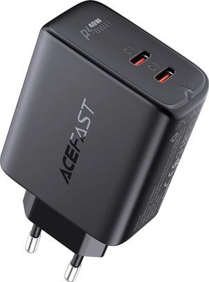Сетевое зарядное устройство Acefast A9 USB-C+USB-C PD 40W (Black) - фото 2 Сетевое зарядное устройство Acefast A9 USB-C+USB-C PD 40W (Black) - фото 2