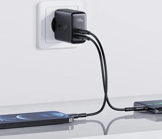 Сетевое зарядное устройство Acefast A9 USB-C+USB-C PD 40W (Black) - фото 3 Сетевое зарядное устройство Acefast A9 USB-C+USB-C PD 40W (Black) - фото 3