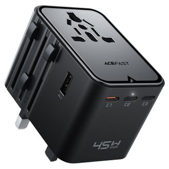 Сетевое зарядное устройство Acefast Z8 Gan 3xUSB (3xUSB-C + 2xUSB-2500W+PD45W) (black) - фото 1 Сетевое зарядное устройство Acefast Z8 Gan 3xUSB (3xUSB-C + 2xUSB-2500W+PD45W) (black) - фото 1