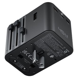 Сетевое зарядное устройство Acefast Z8 Gan 3xUSB (3xUSB-C + 2xUSB-2500W+PD45W) (black) - фото 3 Сетевое зарядное устройство Acefast Z8 Gan 3xUSB (3xUSB-C + 2xUSB-2500W+PD45W) (black) - фото 3