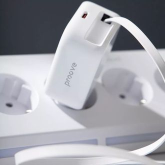 Сетевое зарядное устройство Proove Fixtape GaN 65W (Type-C) (white) (WCFP65010202) - фото 4 Сетевое зарядное устройство Proove Fixtape GaN 65W (Type-C) (white) (WCFP65010202) - фото 4