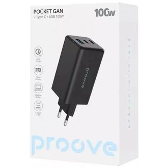Сетевое зарядное устройство Proove Pocket GaN Max 100W (2Type-C + USB) (black) (WCPG10012201) - фото 2