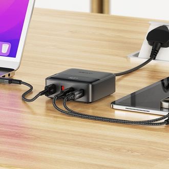 Сетевое зарядное устройство для Acefast Z6 2USB + 2USB-C PD 65W (black) - фото 3