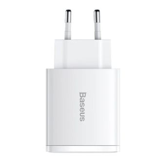 Сетевое зарядное устройство Baseus Compact Quick Charger 30W QC+ PD (1Type-C + 2USB) - white - фото 1