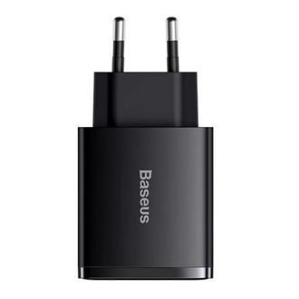 Сетевое зарядное устройство Baseus Compact Quick Charger 30W QC+ PD (1Type-C + 2USB) - Black - фото 1 Сетевое зарядное устройство Baseus Compact Quick Charger 30W QC+ PD (1Type-C + 2USB) - Black - фото 1