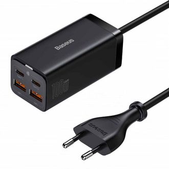 Мережевий зарядний пристрій Baseus GaN3 Pro Desktop Fast Charger 2U+2C 100W EU Black (CCGP000101) - фото 1 Мережевий зарядний пристрій Baseus GaN3 Pro Desktop Fast Charger 2U+2C 100W EU Black (CCGP000101) - фото 1