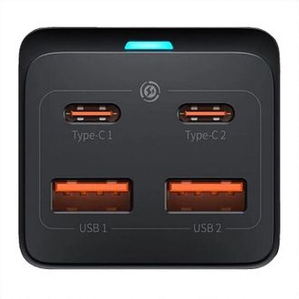 Мережевий зарядний пристрій Baseus GaN3 Pro Desktop Fast Charger 2U+2C 100W EU Black (CCGP000101) - фото 3 Мережевий зарядний пристрій Baseus GaN3 Pro Desktop Fast Charger 2U+2C 100W EU Black (CCGP000101) - фото 3