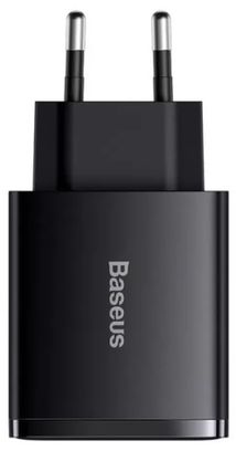 Сетевое зарядное устройство Baseus Compact Quick Charger 2xUSB U+C 30W Black (CCXJ-E01) - фото 3