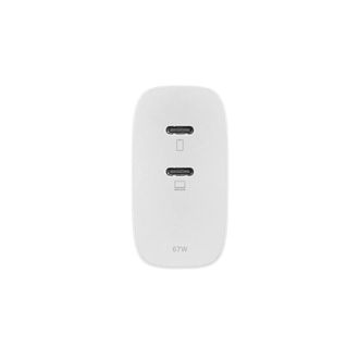 Мережевий зарядний пристрій Native Union Fast GaN Charger PD 67W Dual USB-C Port White (FAST-PD67-WHT-INT) - фото 3