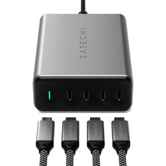 Мережевий зарядний пристрій Satechi 165W USB-C 4-Port PD GaN Charger Space Gray (ST-UC165GM-EU) - фото 2 Мережевий зарядний пристрій Satechi 165W USB-C 4-Port PD GaN Charger Space Gray (ST-UC165GM-EU) - фото 2