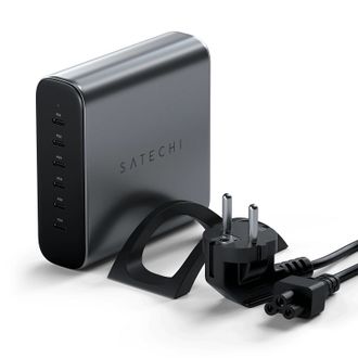 Мережевий зарядний пристрій Satechi 200W USB-C 6-Port PD GaN Charger Space Gray (ST-C200GM-EU) - фото 3