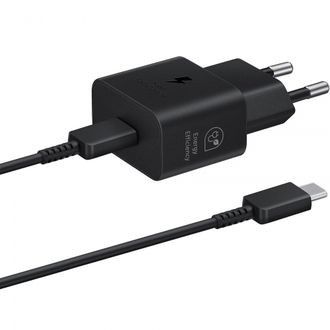 Сетевое зарядное устройство Samsung 25W Power Adapter (w C to C Cable) Black (EP-T2510XBE) - фото 1