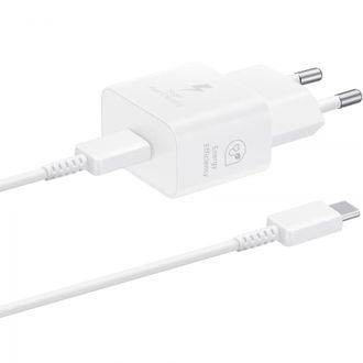 Сетевое зарядное устройство Samsung 25W Power Adapter (w C to C Cable) White (EP-T2510XWE) - фото 1 Сетевое зарядное устройство Samsung 25W Power Adapter (w C to C Cable) White (EP-T2510XWE) - фото 1