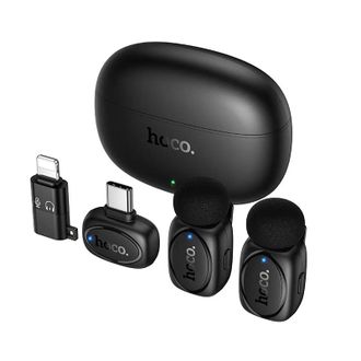 Бездротова мікрофонна система HOCO L19 Graceful wireless microphone(iP/Type-C) Black - фото 1