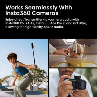 Микрофонная система Insta360 Mic Pro (1 TX + 1 RX) (MIC PRO02-MCB10) - фото 4 Микрофонная система Insta360 Mic Pro (1 TX + 1 RX) (MIC PRO02-MCB10) - фото 4