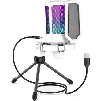 Микрофон Fifine RGB AmpliGame A6VW White - фото 1 Микрофон Fifine RGB AmpliGame A6VW White - фото 1
