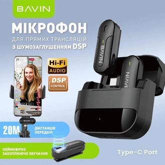 Мікрофон BAVIN MP-100 Type-C Black (H-MP-100 BK) - фото 2