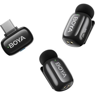 Беспроводной петличный микрофон Boya mini 2-04 Type-C Black - фото 1