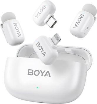 Бездротовий петличний мікрофон BOYA mini-13 Type-C/Lightning White - фото 1 Бездротовий петличний мікрофон BOYA mini-13 Type-C/Lightning White - фото 1
