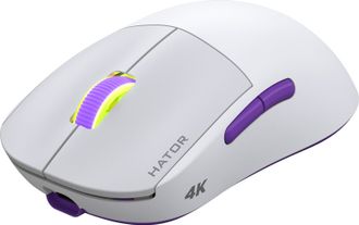Миша HATOR Quasar 2 ULTRA 4K wireless (HTM571WL) white/lilac - фото 2 Миша HATOR Quasar 2 ULTRA 4K wireless (HTM571WL) white/lilac - фото 2