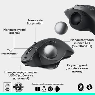 Миша Logitech MX Ergo S Graphite (910-007260) - фото 3