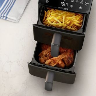 Мультипечь Philips Airfryer Stacked Dual Basket Series 4000 NA460/00 Europe - фото 4 Мультипечь Philips Airfryer Stacked Dual Basket Series 4000 NA460/00 Europe - фото 4