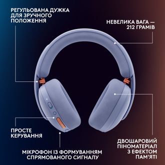 Гарнітура Logitech G325 Lightspeed Lilac (981-001538) - фото 9 Гарнітура Logitech G325 Lightspeed Lilac (981-001538) - фото 9