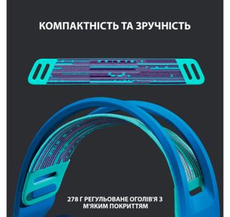 Навушники Logitech Lightspeed Wireless RGB Gaming Headset G733 Blue (981-000943) - фото 2