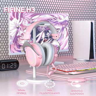 Гарнітура ігрова Fifine H3P RGB Pink - фото 6