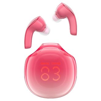 Навушники ACEFAST T9 Crystal (Air) color bluetooth earbuds Pomelo Red - фото 1