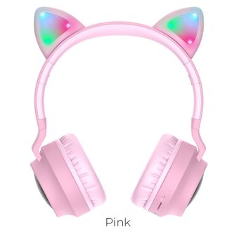 Bluetooth-гарнітура Hoco W27 Cat Ear Pink (W27P) - фото 1 Bluetooth-гарнітура Hoco W27 Cat Ear Pink (W27P) - фото 1