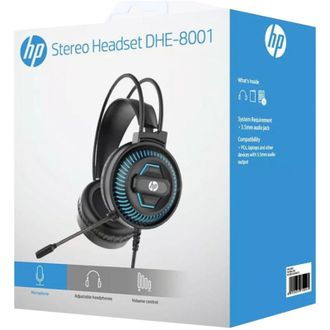 Наушники HP DHE-8001 USB+3.5mm LED Black (DHE-8001) - фото 2