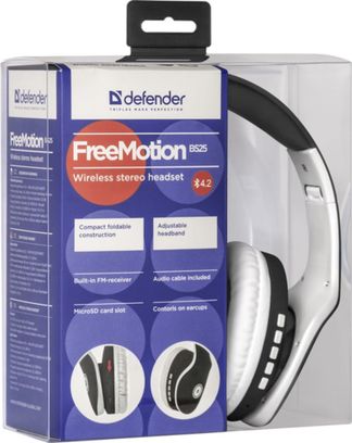 Навушники Defender FreeMotion B525 Bluetooth White-Black (63525) - фото 5 Навушники Defender FreeMotion B525 Bluetooth White-Black (63525) - фото 5