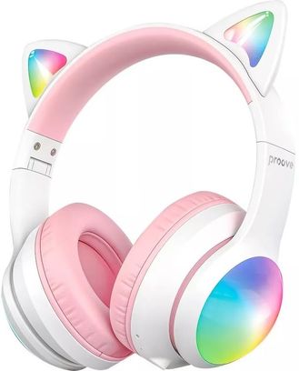 Навушники Proove Kids LumiCat (APP) white/pink (HPLC0001AP25) - фото 1 Навушники Proove Kids LumiCat (APP) white/pink (HPLC0001AP25) - фото 1