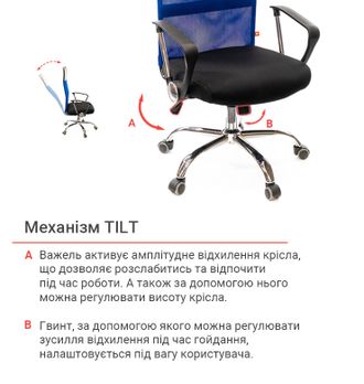 Крісло АКЛАС Гілмор СН TILT Синій/Чорний (9559) - фото 7 Крісло АКЛАС Гілмор СН TILT Синій/Чорний (9559) - фото 7