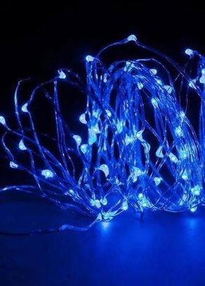 Светодиодная гирлянда Роса 5 метров на батарейках (blue) - фото 2 Светодиодная гирлянда Роса 5 метров на батарейках (blue) - фото 2