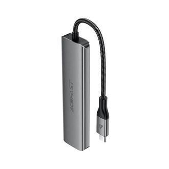 Хаб Acefast [J16] Docking Station 5in1 USB-C to USB-С+3xUSB3.0+HDTV (Grey) - фото 1
