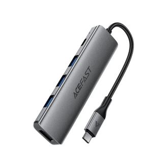 Хаб Acefast [J16] Docking Station 5in1 USB-C to USB-С+3xUSB3.0+HDTV (Grey) - фото 2