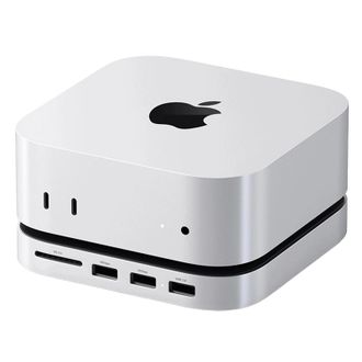 Подставка-док-станция Satechi Mac Mini M4 Stand & Hub with SSD Enclosure Silver (ST-GNMMES) - фото 1 Подставка-док-станция Satechi Mac Mini M4 Stand & Hub with SSD Enclosure Silver (ST-GNMMES) - фото 1
