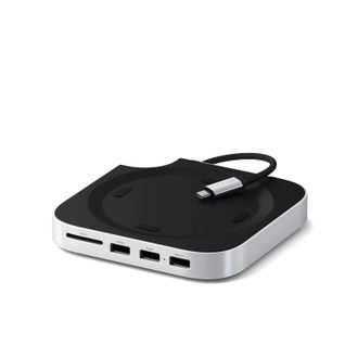 Подставка-док-станция Satechi Mac Mini M4 Stand & Hub with SSD Enclosure Silver (ST-GNMMES) - фото 3 Подставка-док-станция Satechi Mac Mini M4 Stand & Hub with SSD Enclosure Silver (ST-GNMMES) - фото 3