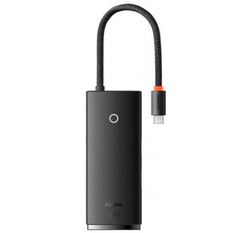 Хаб Baseus Lite Series 6-Port Type-C HUB Docking Station (Type-C to HDMI+USB3.0*2+Type-C Data+SD/TF) Black (WKQX050001) - фото 1 Хаб Baseus Lite Series 6-Port Type-C HUB Docking Station (Type-C to HDMI+USB3.0*2+Type-C Data+SD/TF) Black (WKQX050001) - фото 1