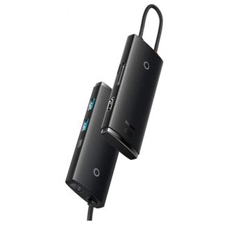 Хаб Baseus Lite Series 6-Port Type-C HUB Docking Station (Type-C to HDMI+USB3.0*2+Type-C Data+SD/TF) Black (WKQX050001) - фото 2 Хаб Baseus Lite Series 6-Port Type-C HUB Docking Station (Type-C to HDMI+USB3.0*2+Type-C Data+SD/TF) Black (WKQX050001) - фото 2