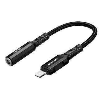Кабель ACEFAST C1-05 Lightning to 3.5mm aluminum alloy headphones adapter cable Black (AFC1-05B) - фото 1