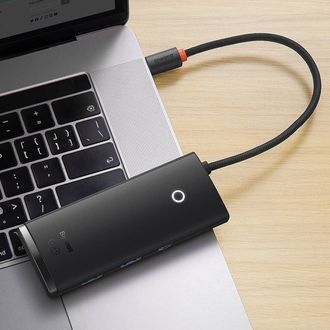 USB-Хаб Baseus Lite Series 6-in-1 (Type-C to HDMI + 2xUSB 3.0 + Type-C + SD/TF) - фото 3 USB-Хаб Baseus Lite Series 6-in-1 (Type-C to HDMI + 2xUSB 3.0 + Type-C + SD/TF) - фото 3