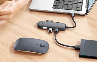 HUB Mcdodo [HU-1430] 5in1 USB-C to 2xUSB3.0+USB2.0+SD/MicroSD (Black) - фото 3