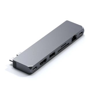 Мультипортовый адаптер Satechi Aluminum USB-C Pro Hub Max Adapter Space Gray (ST-UCPHMXM) - фото 2