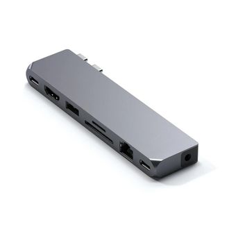 Мультипортовый адаптер Satechi Aluminum USB-C Pro Hub Max Adapter Space Gray (ST-UCPHMXM) - фото 1