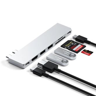 Мультипортовый адаптер Satechi Aluminum USB-C Pro Hub Slim Adapter Silver (ST-HUCPHSS) - фото 2