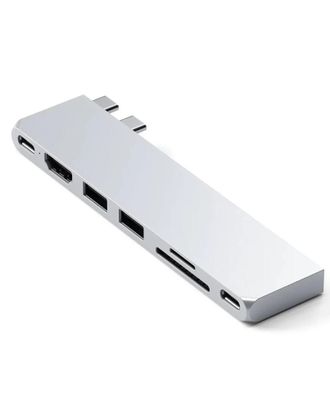 Мультипортовый адаптер Satechi Aluminum USB-C Pro Hub Slim Adapter Silver (ST-HUCPHSS) - фото 1