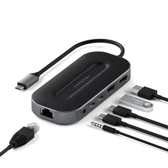 Мультипортовий адаптер Satechi USB4 Multiport Adapter with with 2.5G Ethernet Space Gray (ST-U4MGEM) - фото 3
